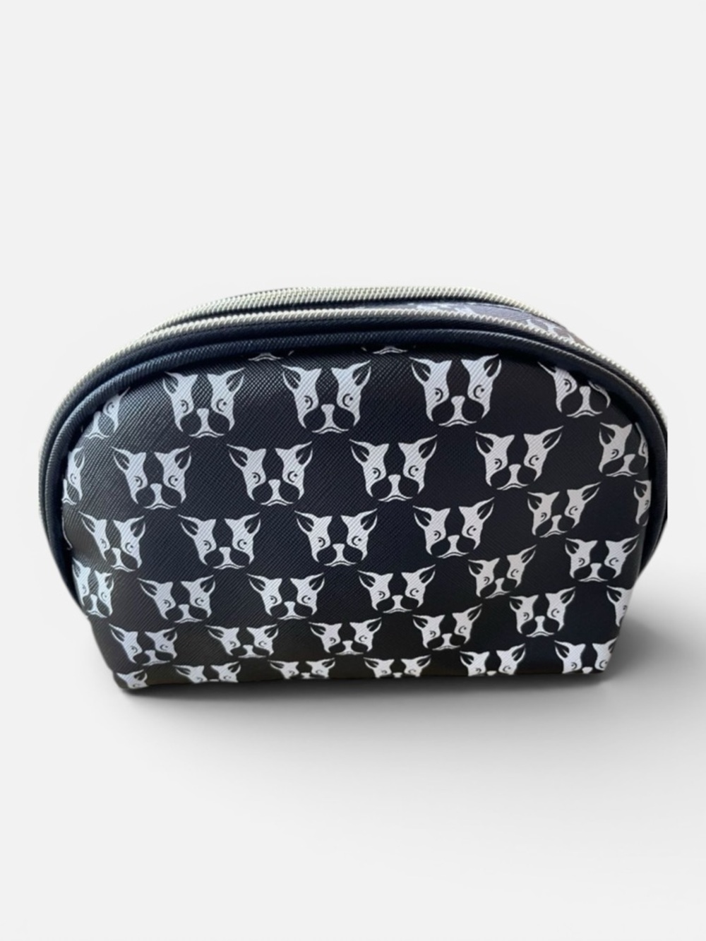 Dabney Lee French Bulldog Makeup Bag Double Zip 8”x6” NWT
